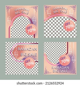 MODERN GRADIENT OF ISLAMIC ILLUSTRATION RAMADAN SALE SOCIAL MEDIA  POST TEMPLATE