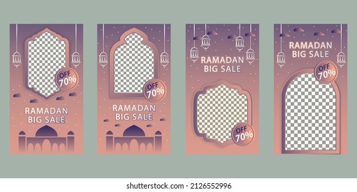MODERN GRADIENT OF ISLAMIC ILLUSTRATION RAMADAN SALE SOCIAL MEDIA STORY TEMPLATE