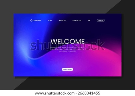 modern gradient landing page design with glowing background and minimal ui elements