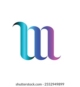 Diseño Moderno Del Logotipo De La Letra "M" Del Gradiente En Tonos Azules, Púrpuras Y Rosados Vibrantes, Ideal Para La Marca, Las Agencias Creativas, La Tecnología, O Los Negocios Artísticos.