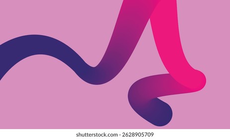 Modern gradient line art in pink tones over pastel backdrop. Perfect for stylish digital branding and media design concepts.