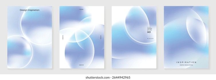 Moderno gradiente líquido vidro poster fundo vetor set.Cover modelo com perspectiva geométrica prisma forma. Design ideal para mídia social, capa, banner, papel de parede, promoção, anúncios.