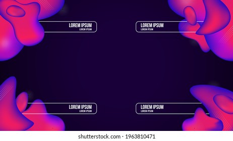 Modern Gradient Liquid Lower Third for broadcasting Set of four templates. Vector illustration