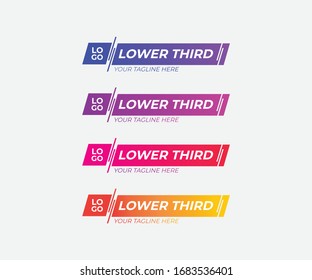 Modern Gradient Lower Thirds Banner Vector For Youtube, Tv Channel On White Background