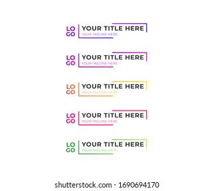 Modern gradient lower thirds banner vector for youtube channel, tv channel and video editing 