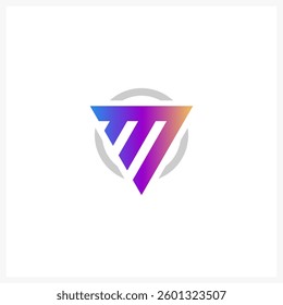 Modern Gradient M Triangle Logo Design