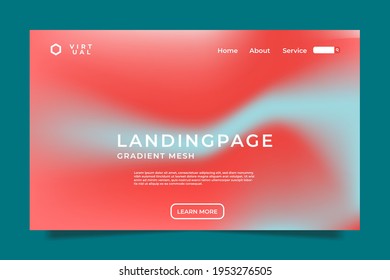 modern gradient mesh landing page template. Creative concept vector multicolored blurred background. Gradient background with color transitions. Smooth and blurry colorful gradient mesh background.