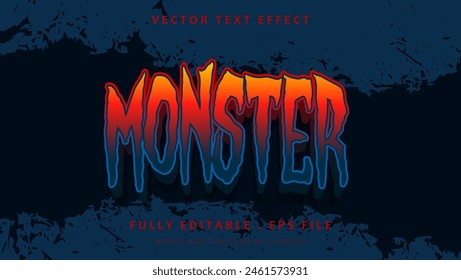 Modern Gradient Monster Editable Text Effect Design Template . Effect Saved in Graphic Style