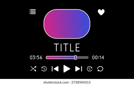 Plantilla de interfaz de usuario de reproductor de música degradado moderno con características mínimas y diseño elegante. Adecuado para App móviles, activos digitales y uso creativo de proyectos.