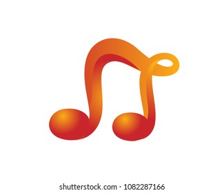 Modern Gradient Musical Notation Logo In Isolated White Background