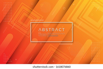 Modern gradient orange colorful background combine with abstract shape and element. 