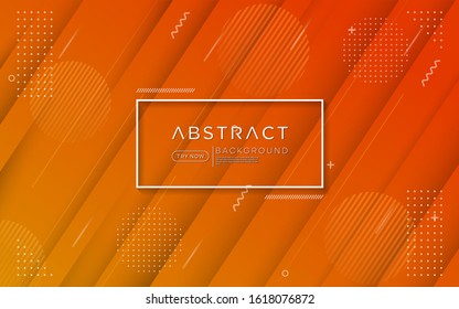 Modern gradient orange colorful background combine with abstract shape and element. 