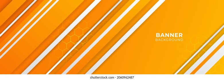 Modern gradient orange and yellow abstract banner background design template
