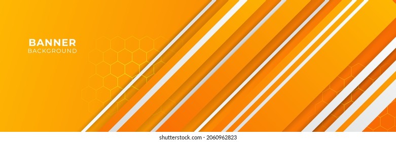 Plantilla de diseño de fondo de pancartas abstractas de degradado moderno de color naranja y amarillo