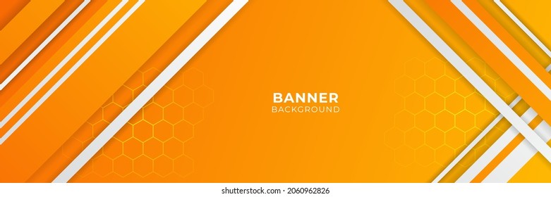 Modern gradient orange and yellow abstract banner background design template