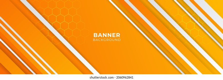 Modern gradient orange and yellow abstract banner background design template