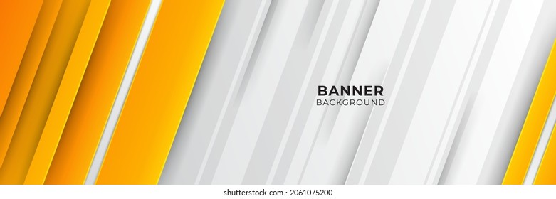 Plantilla de diseño de fondo de pancartas abstractas de degradado moderno de color naranja y amarillo