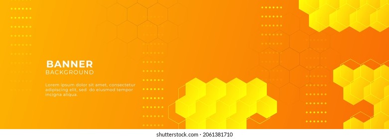 Plantilla de diseño de fondo de pancartas abstractas de degradado moderno de color naranja y amarillo