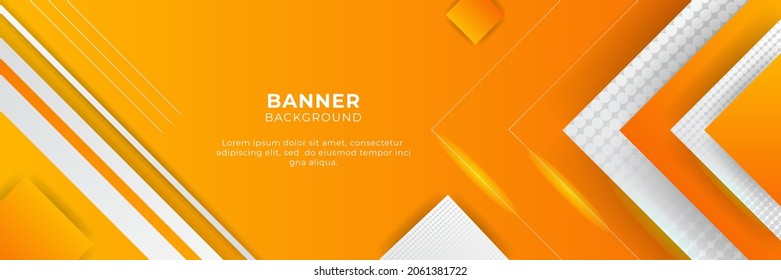 Modern gradient orange and yellow abstract banner background design template