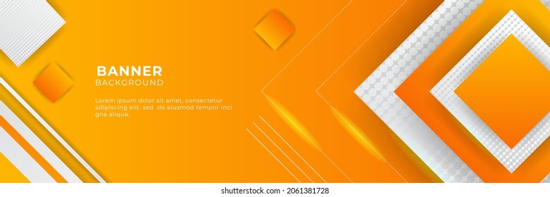 Plantilla de diseño de fondo de pancartas abstractas de degradado moderno de color naranja y amarillo