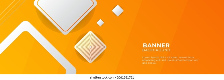 Modern gradient orange and yellow abstract banner background design template