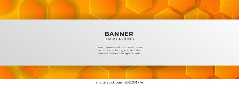 Plantilla de diseño de fondo de pancartas abstractas de degradado moderno de color naranja y amarillo