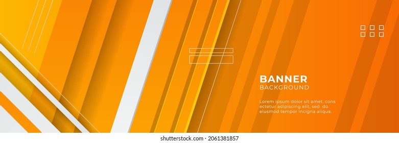 Modern gradient orange and yellow abstract banner background design template