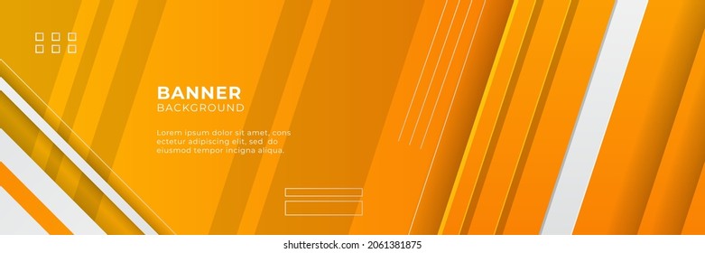 Plantilla de diseño de fondo de pancartas abstractas de degradado moderno de color naranja y amarillo