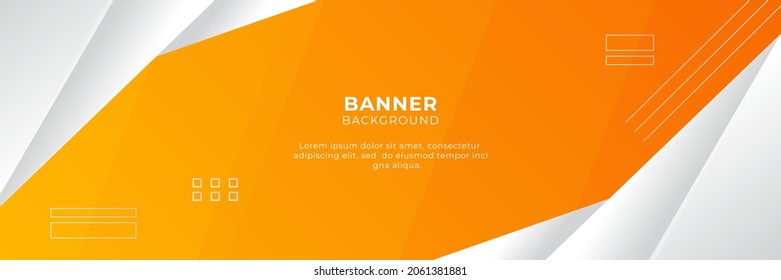 Plantilla de diseño de fondo de pancartas abstractas de degradado moderno de color naranja y amarillo