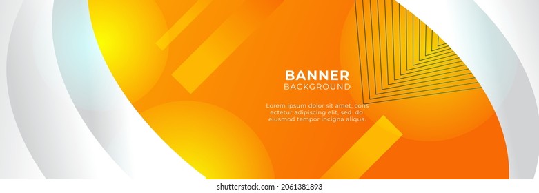 Modern gradient orange and yellow abstract banner background design template