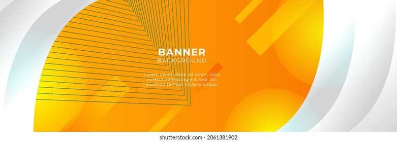 Plantilla de diseño de fondo de pancartas abstractas de degradado moderno de color naranja y amarillo