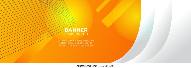 Modern gradient orange and yellow abstract banner background design template