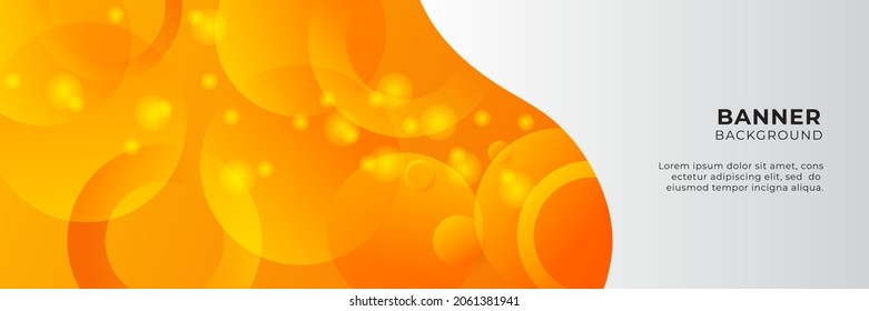 Plantilla de diseño de fondo de pancartas abstractas de degradado moderno de color naranja y amarillo
