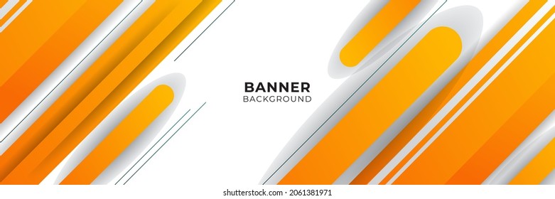 Modern gradient orange and yellow abstract banner background design template