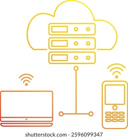 Modern gradient outline icons representing innovation, connectivity, and the digital revolution