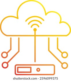 Modern gradient outline icons representing innovation, connectivity, and the digital revolution