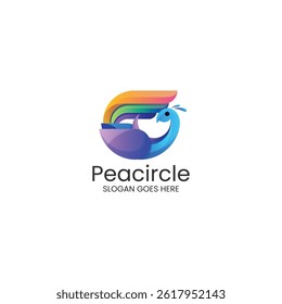 Modern Gradient Peacock Logo Design
