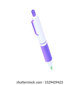 Modern gradient pen isometric illustration