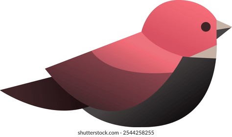 Modern Gradient Pink and Black Bird Illustration