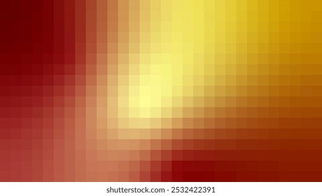 Modern gradient. Pixel style mosaic background. Red and yellow colours.