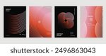 Modern gradient poster background vector set. Minimalist style cover template with vibrant blend line shapes collection. Ideal design for social media, cover, banner, flyer.