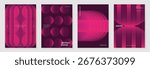 Modern gradient poster background vector set. Cover template with vibrant geometric shape in different. Modern Design for wall art, flyers, brochures, covers and web banners.
