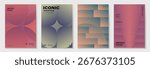 Modern gradient poster background vector set. Cover template with vibrant geometric shape in different. Modern Design for wall art, flyers, brochures, covers and web banners.