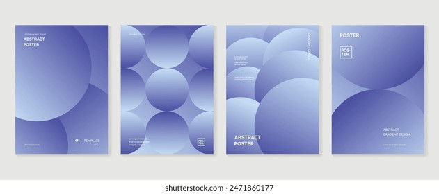 Modern gradient poster background vector set. Minimalist style cover template with vibrant perspective 3d geometric prism shapes collection. Ideal design for social media, cover, banner, flyer.