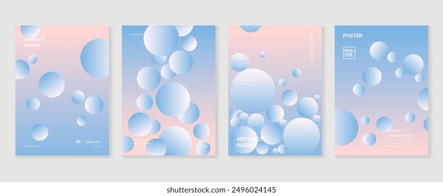 Modern gradient poster background vector set. Minimalist style cover template with monotone perspective geometric prism shapes collection. Ideal design for social media, cover, banner, flyer.