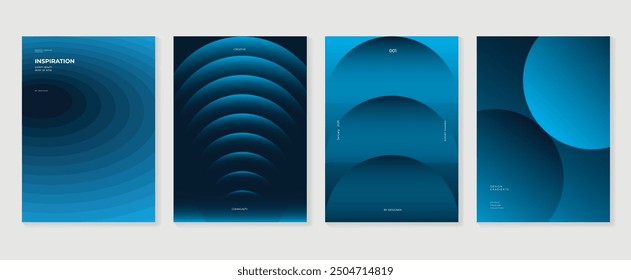 Modern gradient poster background vector set. Minimalist style cover template with monotone perspective geometric prism shapes collection. Ideal design for social media, cover, banner, flyer.