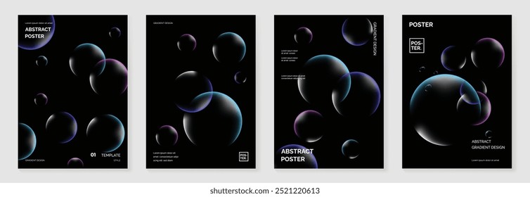 Conjunto de vetores de fundo de pôster de gradiente moderno. Modelo de cobertura de estilo minimalista com perspectiva vibrante 3d geométrica formas coleção. Design ideal para mídia social, capa, banner, folheto.