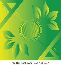 Moderne gradiënt poster achtergrond vector set. Minimalistische poster cover template met groene bloem, bubbel. Ideaal ontwerp voor sociale media, banner, kaart, advertenties