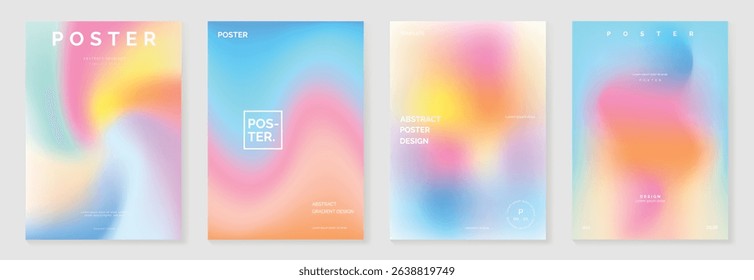 Modern gradient poster background vector set. Cover template with vibrant gradient mesh. Ideal design for social media, cover, banner, flyer.