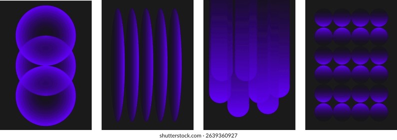 Modern gradient poster background vector collections. Cover template with vibrant perspective geometric prism shapes, line. Ideal design for social media, cover, banner, flyer.